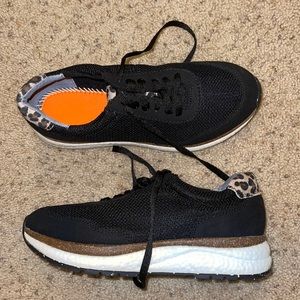 Black OTBT sneakers with a bit of cheetah print! Size 9